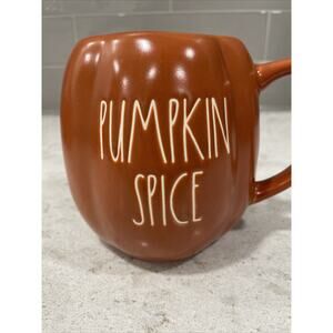 PUMPKIN SPICE Rae Dunn Pumpkin Shape Thanksgiving Halloween Mug NEW Figural